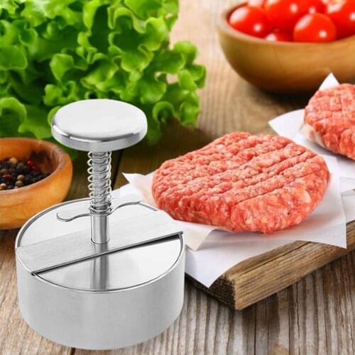 Stainless Steel Burger Press Round Burger Smasher For Griddle 304 Stainless Steel Round Hamburger Cake Meat Press Kitchen Tools