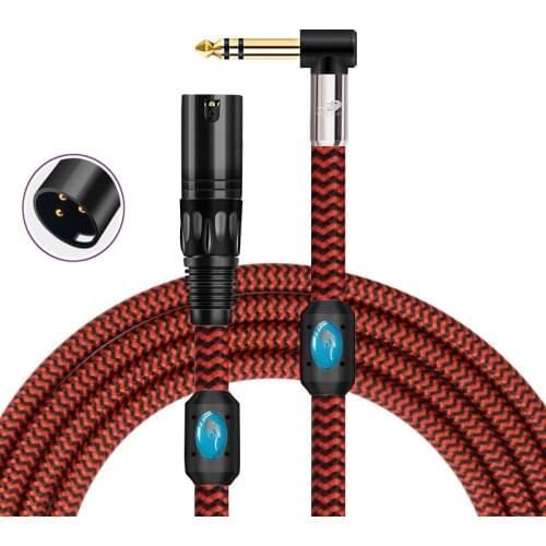 Stereo 1/4'' TRS 6.35mm to XLR Male 3Pin Audio Cable for Amplifier Mixer Stage Studio Interconnect Shielded Balanced Cords