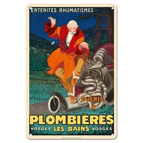 Plombières Thermal Baths - Vosges, France by Jean D'ylen c.1931- Metal Sign