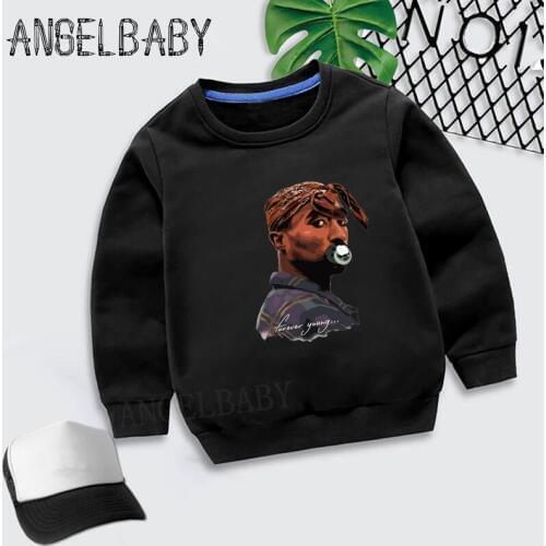 Boys Girls Sweatshirt Kids Tupac 2pac Hip Hop Swag Printed Hoodies Children Autumn Tops Baby Cotton Clothes,KYT287