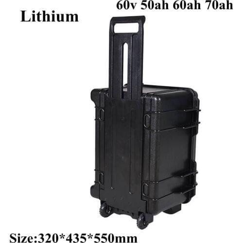 60v 50Ah 60Ah 70Ah Li-ion Battery Pack Waterproof for RV EV 5kw Motor Mobile Power Storage Energy Bike Portable + 10A Charger