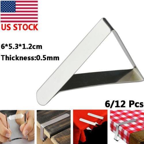 6Pcs/Lot Stainless Steel Table Cloth Cover Clamps Family Tables Holder Clips Party Supplies