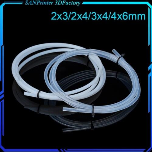 1M PTFE Tube Clear PTFE PiPe J-head hotend RepRap Rostock Bowden Extruder Throat For filament 1.75/3.0mm ID 2mm 3mm OD 4mm