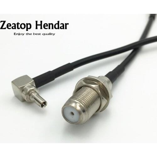 1Pcs RG174 Cable Right Angle CRC9 Male Jack to F Female Nut Plug RF Coaxial Pigtail Wire Connector 10CM 15CM 20CM 30CM 50CM 1M