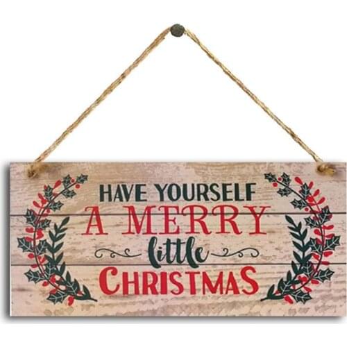 2021 Christmas Wooden Door Hanging Sign Merry Christmas Decoration for Home Navidad Christmas Tree Ornaments 2021 New Year Gifts