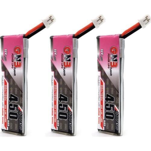 3PCS Gaoneng GNB 450mah 3.8V 80C 1S 4.35V HV Lipo battery PH2.0 Plug for M80S Tiny7 Beta75S Emax Tinyhawk Snapper7 RC Drone