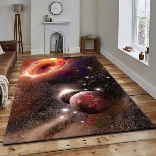 3D Galaxy Space Stars pattern Printed Carpets for Living Room Bedroom Area Rug Kids Room play Mat Soft Flannel Home Large Carpet