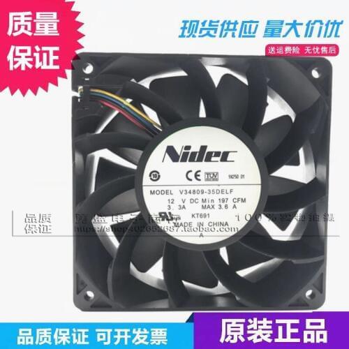 Nidec V34809-35DELF DC 12V 3.3A 120x120x38mm 4-wire