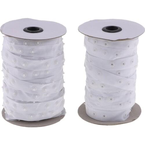 50 Yards Snap Button Tape Fasteners Sewing Duvet Cover Coat Tent Cushion Crafts