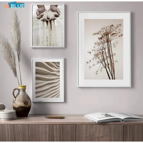 Abstract Sand Desert Autumn Flower Nature Scenery Nordic Canvas Poster Print Painting Wall Art Landscape Picture Home Decoration