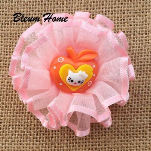 Bleum Home 2pcs/lot 11 Colors cartoon fruit apple cat kitty heart bud Elastic Ponytail Holders Cute Girl Rubber Bands Tie Gum