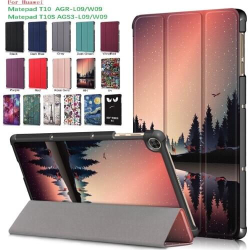 Case for Huawei Matepad T10 case AGS3-L09/AGS3-W09 PU Leather Stand Cover Coque Funda For Matepad T10S T10 S 10.1'' Case Tablet