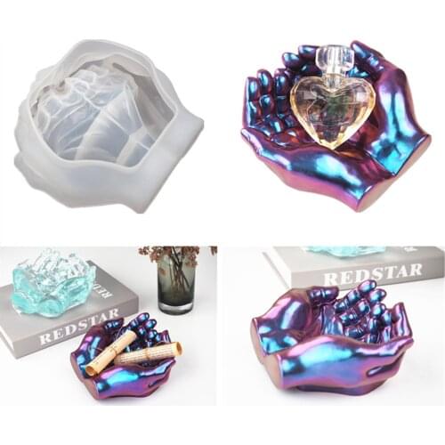 Two-handed Ashtray Storage Mold Transparent Silicone Mould Resin Decorative Craft DIY Crystal Epoxy Resin Molds For Jewelry