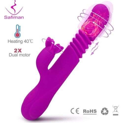 Thrusting Dildo Vibrator Automatic G spot Vibrator with Suction Cup Sex Toy for Women Hand-Free Sex Fun Anal Vibrator for Orgasm
