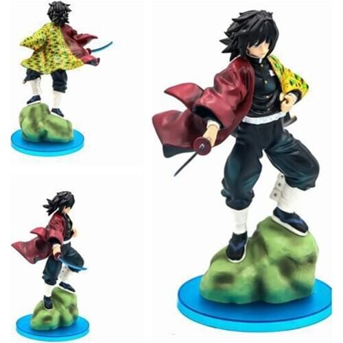 Devils Blade Anime Figure Tomioka Giyuu Fight Statue Demon Slayer Action Figure Japan Manga Kimetsu No Yaiba Model Toys Decor