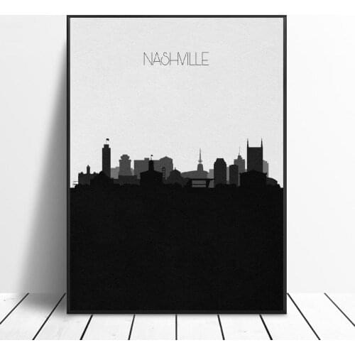 Nashville Skyline Art Canvas Poster Print Home Decor Painting No Frame