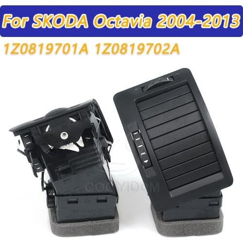 COOYIDOM Left Right Black Air Vent Outlet Free Tool For Skoda Octavi MK2 2004 2013 1Z0819701A 1Z0819702A 1ZD 1Z0 819 701 A 702 A