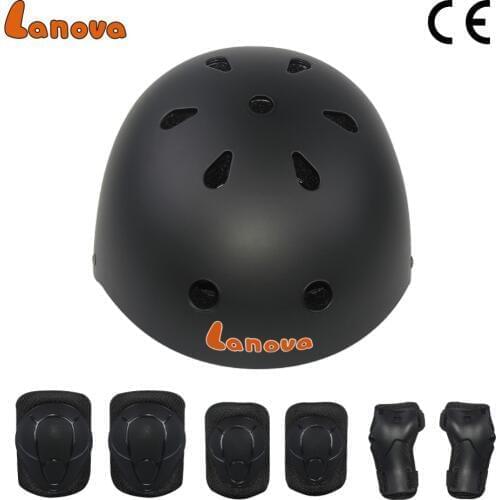 LANOVA 7 pcs/set Skating Protective Gear Sets Elbow pads Bicycle Skateboard Ice Skating Roller Knee Protector For Kids