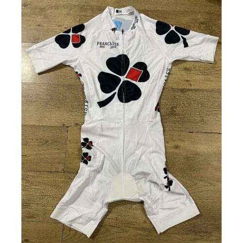 LASER CUT Skinsuit 2021 FDJ TEAM NWHITE Bodysuit SHORT Cycling Jersey Bike Bicycle Clothing Maillot Ropa Ciclismo
