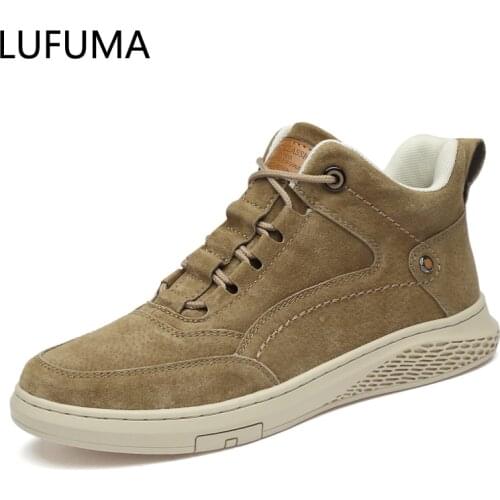 High quality Genuine Leather shoes man winter men Casual shoes fashion flats lace up fashion sneakers male footwear rubber shoes