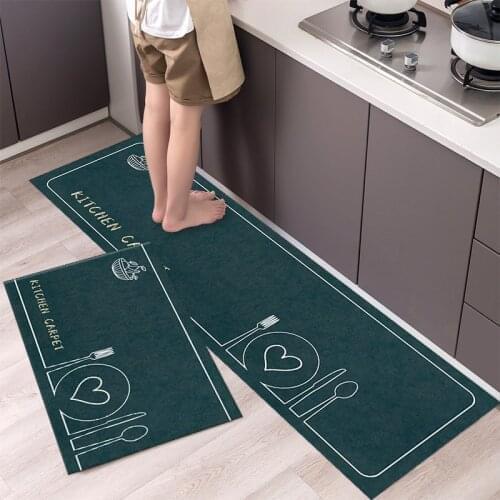 Fashionable Simple Nordic StyleWaterproof Kitchen Floor Mat Household Carpet Long Strip Door Mat Modern Home Decor