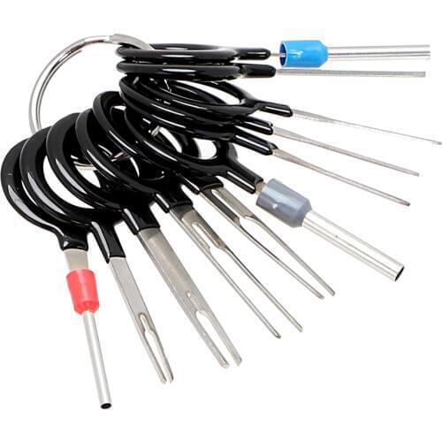 DIYWORK Car Electrical Wiring Crimp Connector Pin Car Repair Hand Tool Set Terminal Removal Tools Extractor Kit 11Pcs/set
