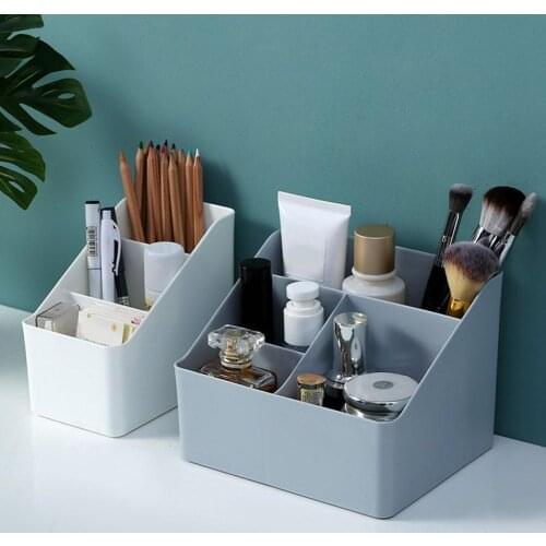 Plastic Cosmetic Storage Box Saving Space Organize Holder Pen Jewelry Organizer Stationery Box Pencial Makeup W9F5