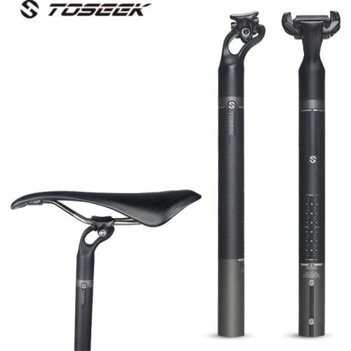 TOSEEK MTB Road Bike Carbon Seatpost 3K matte black Carbon Fiber seat post 27.2/30.8/31.6mm light seat tube backward Shift 25mm