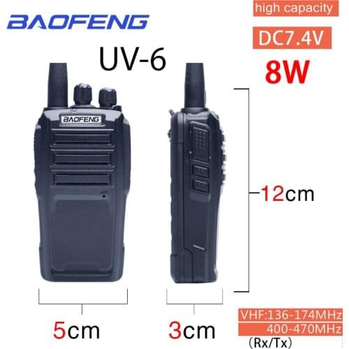 Baofeng UV-6 Walkie Talkie Long Range Two way Radio 136-174/400-480MHz VHF UHF Dual Band Handheld Radio Transceiver Interphone