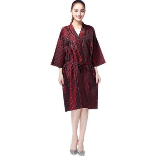 Salon Professional Hairdressing Kimono,Fashion Hair Clothes Hairdressing Overalls Beauty SPA Barber Guest Bathrobe Wai Cloth