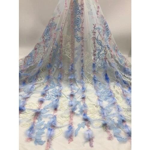 Luxury Embroidery Fabric,Palace Style Lace,French Feather Mesh Fabric Is High-End Dress/Banquet /Evening /Wedding Fabric Sewing
