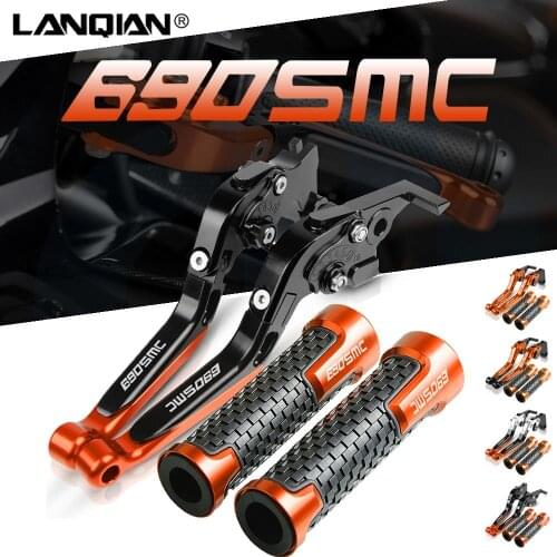 For 690 SMC Motorcycle Brake Clutch Levers 7/8 22MM Handlebar hand Grips Ends 690SMC 2008 2009 2010 2011 2012 2013 Parts