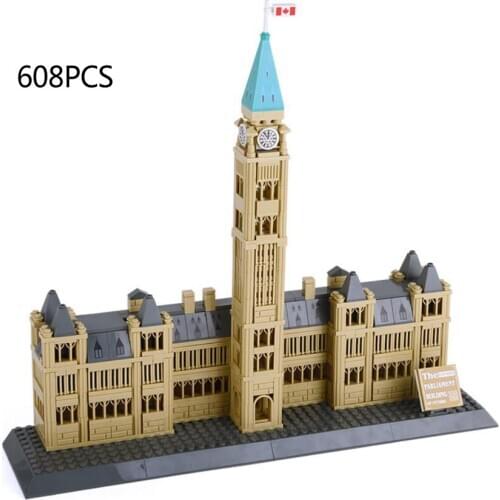 City World famous modern architecture Canada Parliament Hill building block model bricks assemble educational toys collection