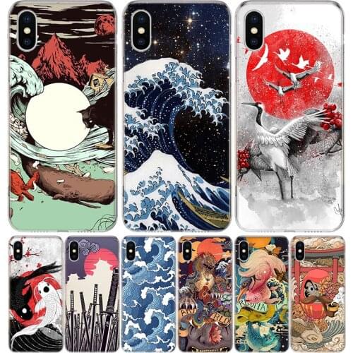 Japanese Pub Wave Anime Arrived Silicon Phone Case For Apple IPhone 11 12 Pro X XR XS Max 7 8 6 6S Plus 7G 6G 5S SE + Pattern Co