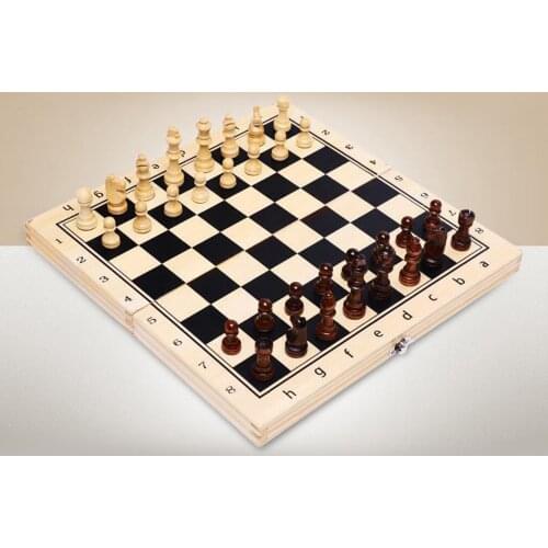Foldable Magnetic Chess Board Set 29x29cm Interior Storage Family Game