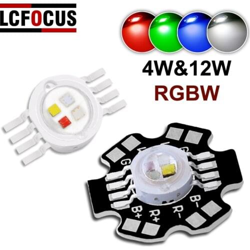 4W 12W RGBW Welding Rod LED Chip COB Patch 1W 3W 8-Pin Red, Green, Blue, White Full Color DIY LED Stage Light