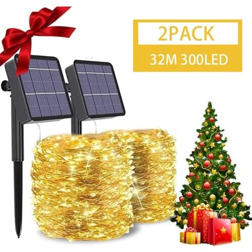 LED Outdoor Solar Lamp String Lights 100/200 LEDs Fairy Holiday Christmas Party Garland Solar Garden Waterproof 10m Solar Light