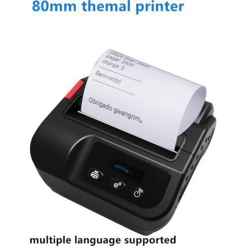 Thermal printer 80mm bluetooth bar code qr printing Wireless Portable 80mm receipt printer