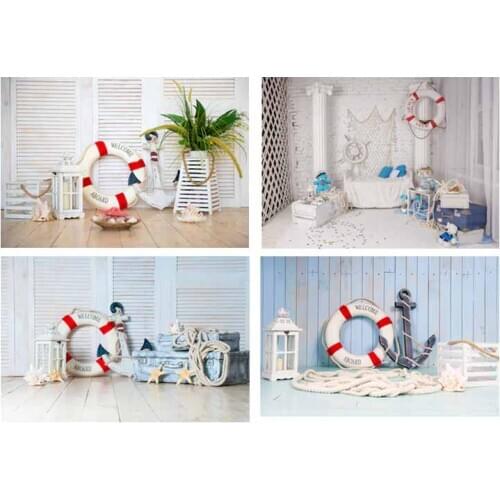 Thin Vinyl Sea Themem Navigation Sailing Boys New Born Baby Portrait Photography Backdrop Photo Studio Kids Birthday Background