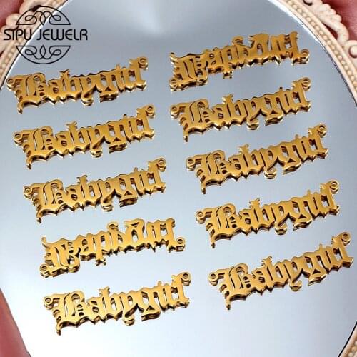 10pcs/lot Charms Babygirl Connector Gold Silver Color Pendants DIY Necklace Crafts Making Findings Handmade Jewelry Accessories