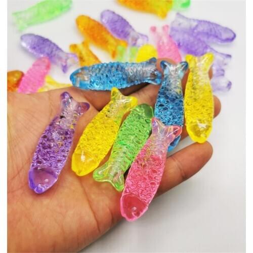 5 Pieces 55*17*14mm Colorful Acrylic Crystal Fish Shape Game Pieces For Board Games Accessories