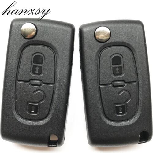 2 Buttons Remote Key Shell For Peugeot 407 307 308 207 807 Replaceable Car Flip Folding Key Case Fob Cover CE0536 HU83 /VA2Blade