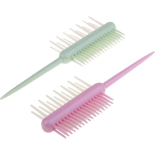 2pcs 2 Way Straightening Or Curling Comb Hair Coloring Tools Scalp Massage