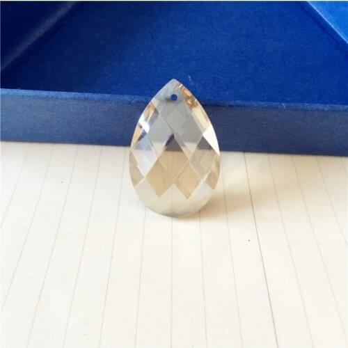 38mm*23mm Glass Chandelier Pendants Lighting Parts Cognac Color For Hotel Luxury Crystal Lamp Decoration