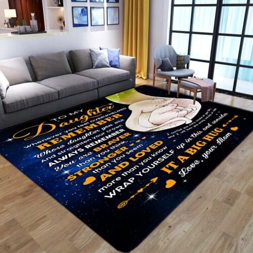 3D Letter Print Carpets for Living Room Bedroom Area Rug Kid play Crawl Anti-slip Floor Mat To My Daughter Son Home Decor carpet