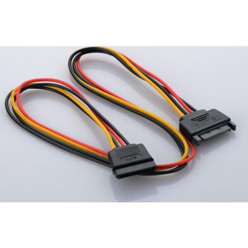 50cm New Power Adapter Cable 15 Pin SATA Male to Dual Molex 4 Pin IDE HDD Female