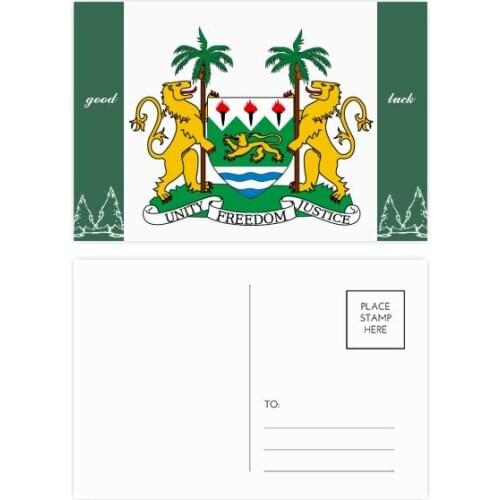 Sierra Leone Africa National Emblem Good Luck Postcard Set Card Mailing Side 20pcs