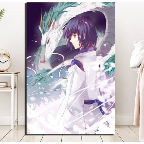 5D Diy Diamond Embroidery Anime White Dragon Full Diamond Painting Modern Home Decoration Children Room Rhinestone Cross Stitch