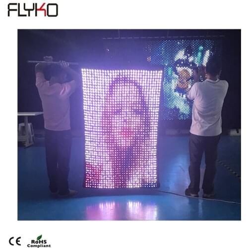 Free shipping P30MM flexible soft 3 in1 full color LED clear image video curtain vision flag