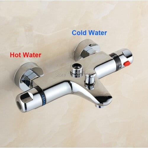 Free Shipping Bathtub Faucet Wall Mount Bathroom Brass Thermostatic Constant Temperature Control Shower Valve Faucet Tap ZR954